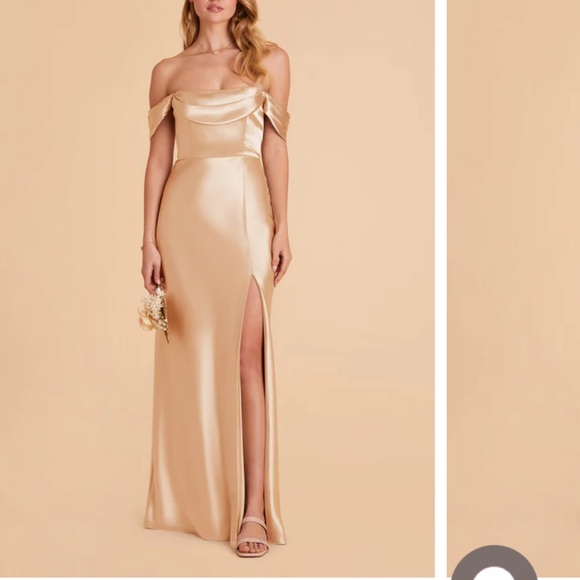 Birdy Grey Dresses & Skirts - Birdy Grey Mia Convertible Gold Satin Bridesmaid Dress